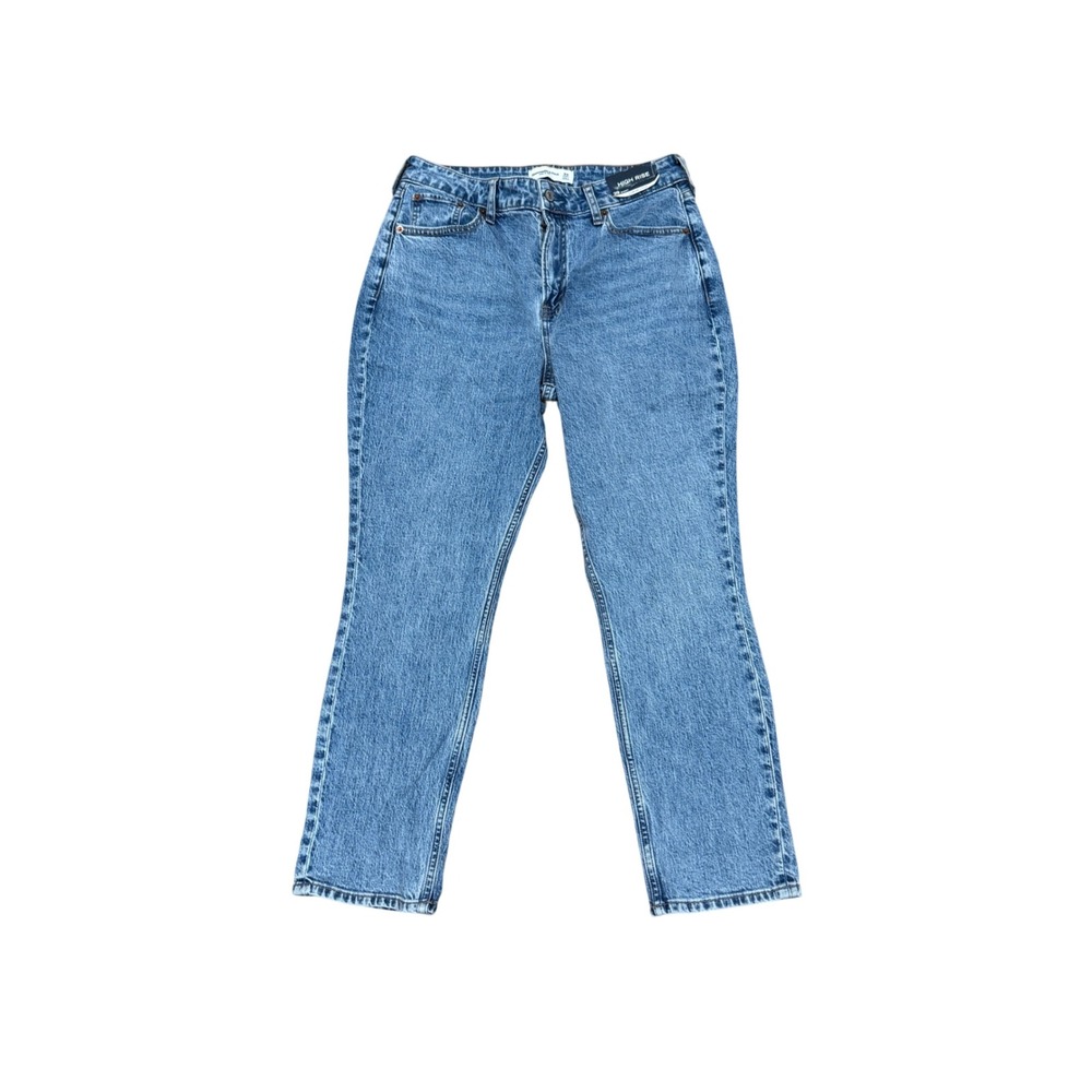 Abercrombie & Fitch Curve Love High Rise Straight Jeans 29 Short Medium Wash NWT